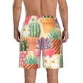 thumbnail image 3 of Kdxio Succulent And Cactus Pattern Mens Casual Shorts - Drawstring Summer Beach Sports Shorts for Men, 3 of 9