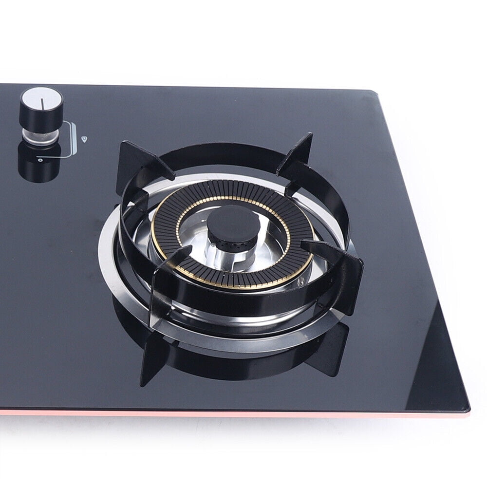 Miumaeov Gas Cooktop Cooking Stove 2 Burners Built-in Natural Gas Kitchen Cooker 730*410mm Black