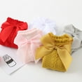 thumbnail image 6 of Baby Girls Knee High Socks Bow Ruffled Tube Socks Toddlers Infant School Uniform Leggings Long Stockings, 6 of 6