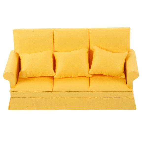 MLINS Miniature House Couch Model My Fancy Life Dollhouse Furniture Accessories Yellow