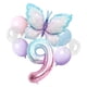 thumbnail image 3 of Decoración de fiesta de cumpleaños con mariposas, vajilla, platos de papel, vasos, fondo de mariposa morado y rosa, pancarta, regalos para bebés y niños, 3 of 5