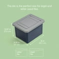 thumbnail image 2 of File Box Plastic File Organizer for Letter/Legal File, Document Box, Durable Storage Bin Tote with Secure Latching Lid, Stackable, BPA-Free, Eco Friendly, Sustainable, Navy/Gray 35 Qt. 4 Pack, 2 of 6