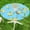 Blue & Yellow, variant on decorUhome Round Spandex Fitted Tablecloth for 36"-44" Tables, Washable Picnic Table Cover with Elastic, Washable Reusable Table Cloth for Party, Dining, Blue Flower