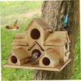 thumbnail image 4 of Casa para pájaros, decoración de jardín exterior de madera con múltiples agujeros, 4 of 7