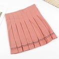 thumbnail image 4 of Pleated Skirts for Women High Waist School Uniform Mini Skirt with Built-in Short (Pink XXL), 4 of 4