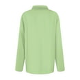 thumbnail image 6 of Polo Shirts for Womens V Neck Lapel Long Sleeve Tops with Collar Button Fall Loose Golf Casual Business Tunic Blouses Light Green L, 6 of 6