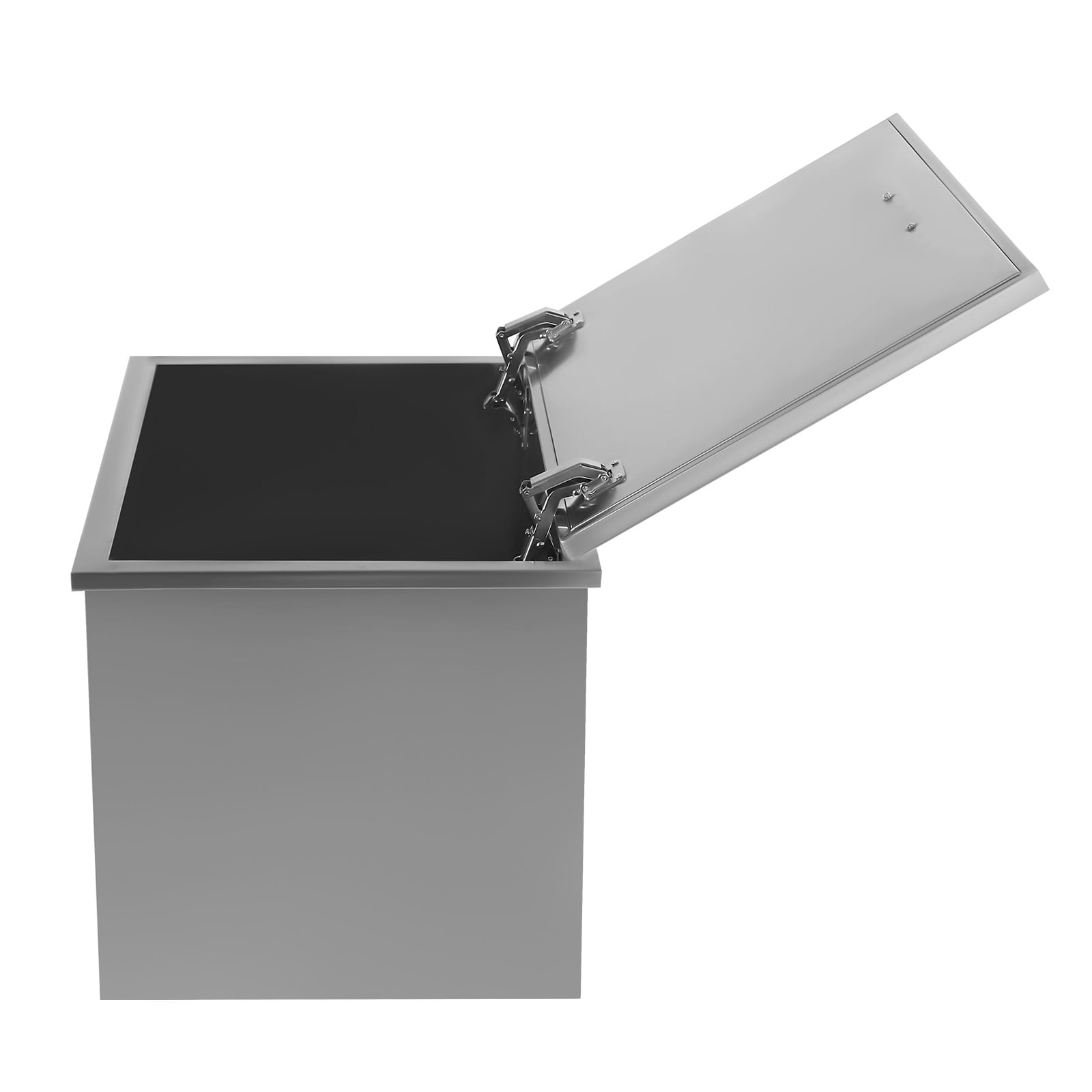 Drop in Ice Chest, Drop in Cooler Stainless Steel with Hinged Cover Bar Ice Bin Drain-Pipe and Drain Plug for Cold Wine Beer (28*18*17inch, 100L/105Qt)