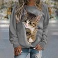 thumbnail image 3 of Sudadera con capucha con estampado de gato para mujer, sudaderas con capucha de animales, abrigos Harajuku, jerséis, ropa Kawaii y2k, Otoño e Invierno, 3 of 5