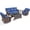 Brown/Blue, variant on Bellefurn Luxury 9 Piece Outdoor Patio Furniture Sets,High Back Outdoor Wicker Conversation Set with Swivel Rocker Chairs,Sofa,Coffee Table and Ottomans for Porch Balcony Deck