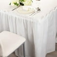 thumbnail image 3 of Juvale Rectangular Plastic Table Skirt - Wedding & Baby Shower Decor Ruffle Table Skirts - Easy Adhesive Installation & Outdoor Use Plastic Skirting - Pack of 6, 29 in H x 14 Ft L, White, 3 of 8