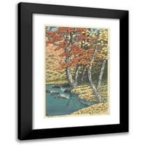 Kawase Hasui 11x14 Black Modern Framed Museum Art Print Titled - Autumn in Oirase (1933-06)