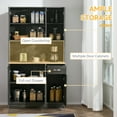 thumbnail image 4 of HOMCOM Modern Buffet with Hutch, Kitchen Cabinet with Storage Cupboard, 4 of 9