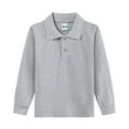 thumbnail image 5 of Kogui Polo Shirts for Boys School Boys Classic Plain Polo Shirt Long Sleeve Half Button Down T-Shirt Top Soft Bassic Blouse Toddler School Uniform Tee Size 18 24 Months (Grey,18-24 Months), 5 of 5