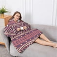 thumbnail image 5 of Oversized Wearable Blanket Hoodie,Brown Ethnic Pattern Sherpa Blanket Hoodie with Super Pockets,Super Warm Fuzzy Pullover for Women & Men, 5 of 6