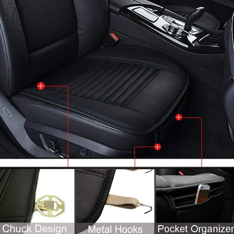 Gustave PU Leather Car Seat Cushion for Driving, Universal Car Front Seats  Cover Protector Pad Breathable Luxury Auto Interior Accessories Office
