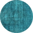 thumbnail image 1 of Ahgly Company Indoor Round Abstract Light Blue Modern Area Rugs, 8' Round, 1 of 4