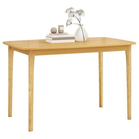 Dining Table, ” Wooden Rectangular Kitchen Table with Solid Rubber Wood Legs, Spacious for Kitchen, Dining Room, Restaurant