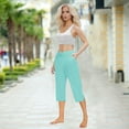 thumbnail image 6 of ABATAB Dress Crop Pants Women Work Business Casual Crop Trousers Side Split High Waisted Baggy Yoga Office Slacks Capri Pants, 6 of 7