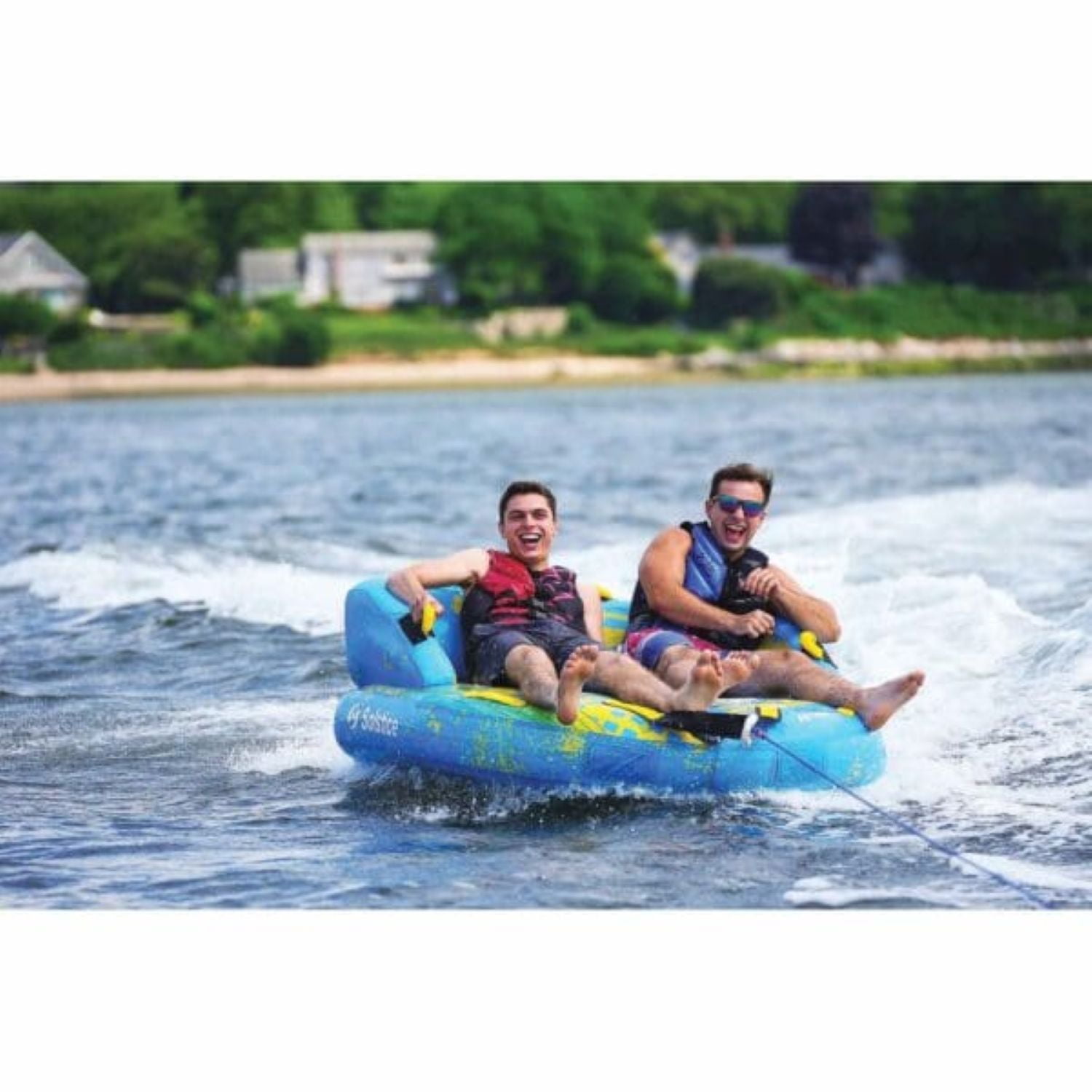 Swimline Inflatable Boomerang 2-Person Towable Water Raft - 64" - Blue