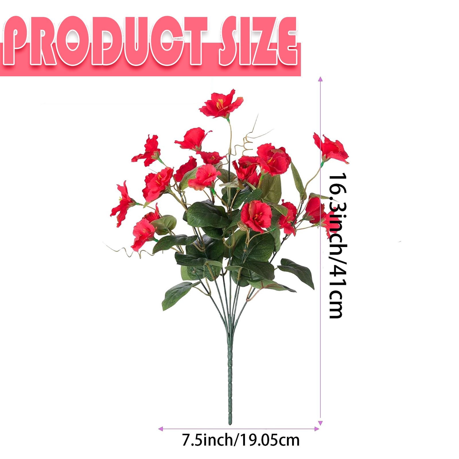 KUMHONW Artificial Flowers for Outdoors Fake Hanging Decoration,7Pcs hibiscus flowers Spring Decor,Realistic Plants,UV & Fading Resistant Silk Flower for Porch Patio Balcony Planter Yard