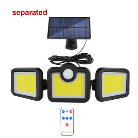

Worallymy Pathway Light Solar Power 3 Heads Outdoor Wall Light Adjustable IP65 Waterproof Garden Lamp