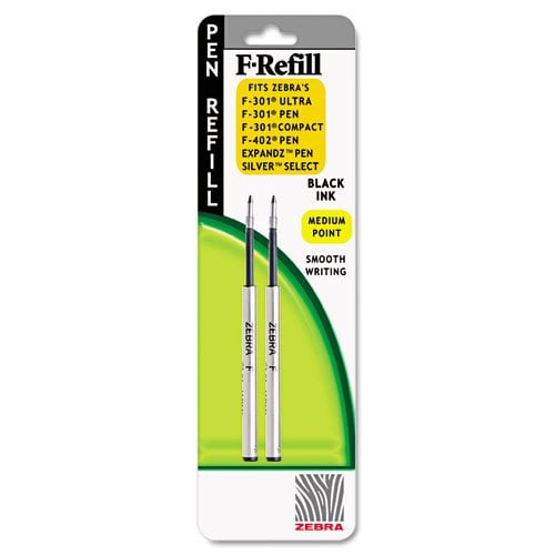 Zebra Spiral Ballpoint Refill, Medium, Black, 2 Refills (ZEB85412)