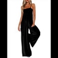 thumbnail image 1 of de Verano para Mujer, de una Pieza, con Tirantes Finos y Pierna , con Bolsillos Negro L, 1 of 8