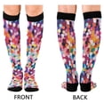 thumbnail image 4 of FORMRS Womens Knee High Socks Casual Long Thick Travel Daily Wear, 2 Pairs, Black Colorful Circles, 4 of 6