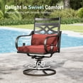 thumbnail image 2 of Sophia&William 7Pcs Outdoor Patio Dining Set for 6 Metal Swivel Chairs and 54" Round Table Set with 3" Red Cushion Furniture Set for 6-Person, 2 of 8