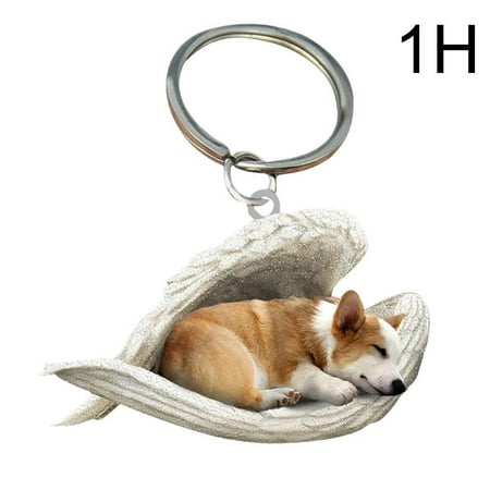 

Car Pendant Sleeping Dog Angel Car Rearview Mirror Decoration Home Decoration Acrylic Showcase Hanging Door Accessories O7Q9