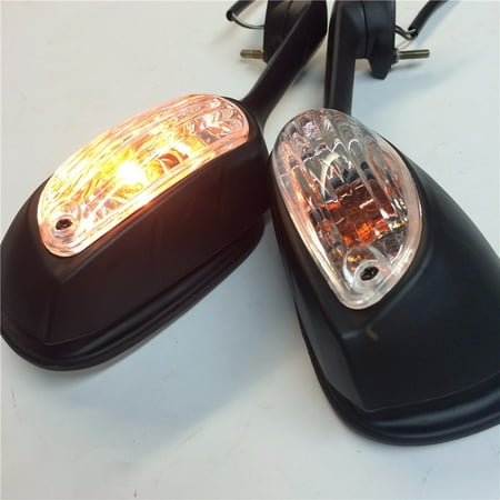 2009 Suzuki Gsxr600 - HTT-MOTOR New OEM Aftermarket Mirrors For Suzuki GSXR600 750 2009 2010 2011 2012 GSXR1000 Black with Yellow LED light Turn Signals