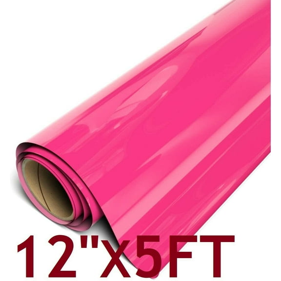 12" x 5FT Pink HTV Iron On Heat Transfer Vinyl Roll for T Shirt Shoes Hats Bags