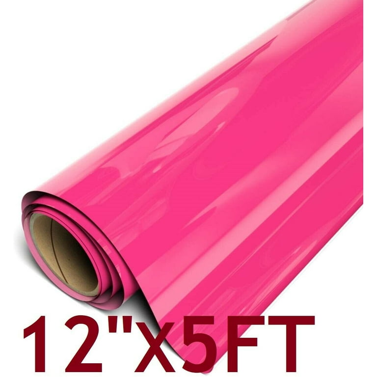 12 x 5FT Pink HTV Iron On Heat Transfer Vinyl Roll for T Shirt Shoes Hats  Bags 