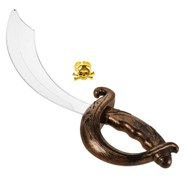 1 juego de anillos y espadas piratas, juego de espadas de plástico para Halloween, juguete de cosplay para actuaciones escénicas, juguetes de utilería, joyería de cosplay, decoraciones para fiestas