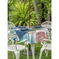 thumbnail image 3 of Outdoor Tablecloths with Umbrella Hole & Zipper, Turquoise Green Palm Leaves Round Tablecloth 54 Inch, Tropical Botanical Summer Waterproof Table Cloth, Patio/Pool/Picnic Table Covers, 3 of 8