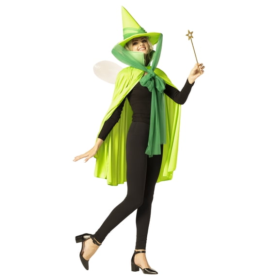 Imposta Costumes Fairy Godmother Hat, Cape & Wand, Green Halloween Costume, Women, One Size Fits Most, 30145-OS