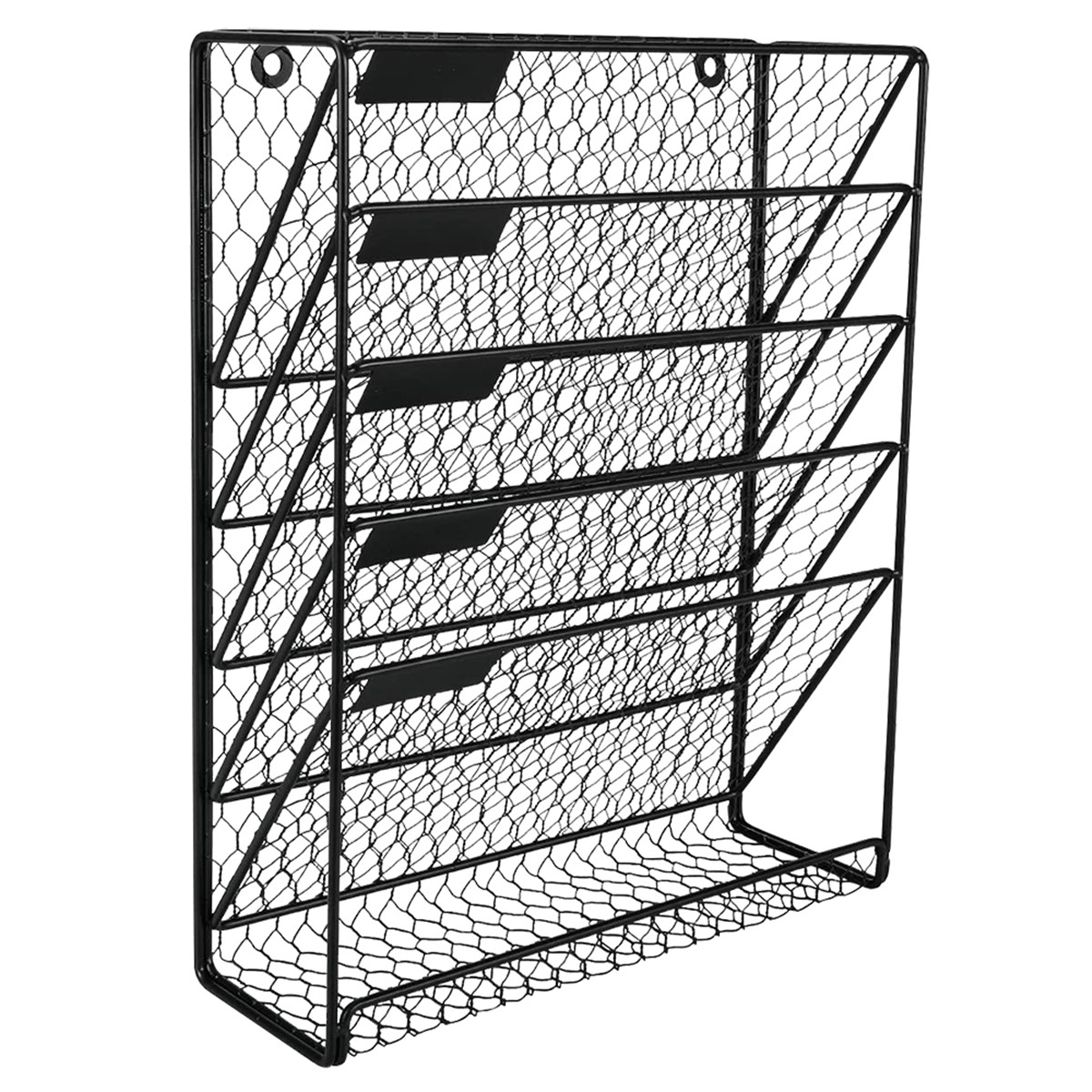 6 Tier Hanging File Holder Organizer Metal Chicken Wire Wall Mount