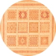 thumbnail image 1 of Ahgly Company Indoor Round Abstract Orange Modern Area Rugs, 5' Round, 1 of 4