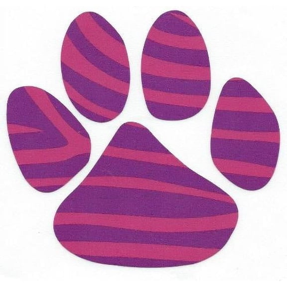 5in x 4.5in Pink Purple Paw Print Bumper Sticker Decal Car Window Stickers Decals