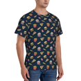 thumbnail image 4 of Yiaed Fast Food Print Mens Short Sleeve Tight Fit T-Shirt, Crewneck Casual Tee-Small, 4 of 5