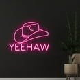 thumbnail image 2 of Handmadetneonsign Yeehaw Cowboy Hat Neon Sign, Western Hat Neon Light, Cowboy Hat Led Light, 2 of 5