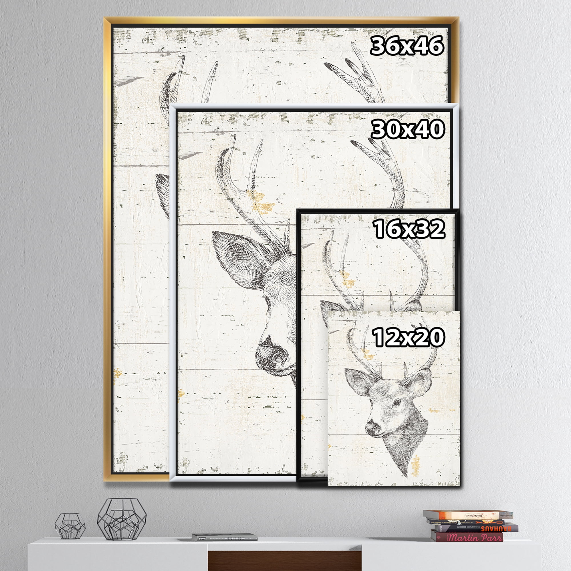 Designart ' Deer Wild and Beautiful II ' Wildlife Animal Framed Canvas