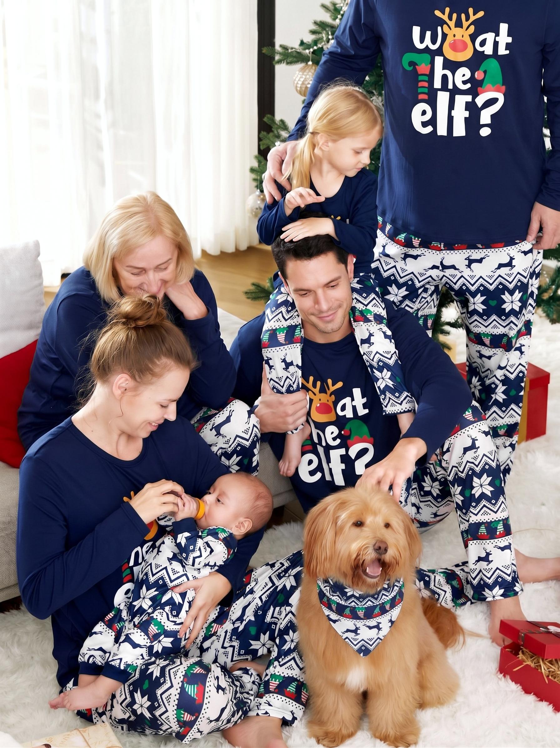 PatPat Men's Christmas Pajamas 2-Piece Elf Set photo 2