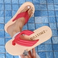 thumbnail image 2 of Hurxie Women's Platform Wedge Flip Flops Trendy Dressy Open Toe Thong Summer Casual Sandals Red 39, 2 of 7
