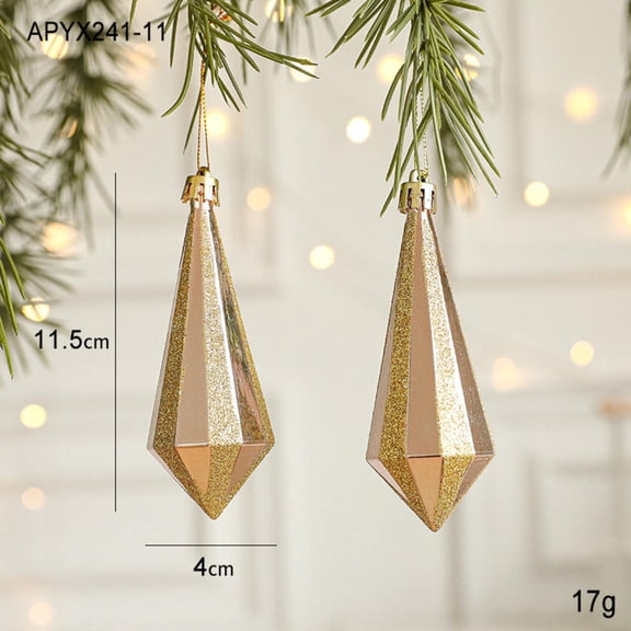 2pcs Christmas Tree Hanging Ornaments Champagne Gold Snowman, Soldier, Conch Shell, Star Ornaments Hanging Pendant for Christmas Decorations