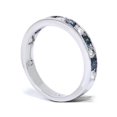 thumbnail image 3 of 1ct Channel Set Blue & White Diamond Ring 14K White Gold, 3 of 3