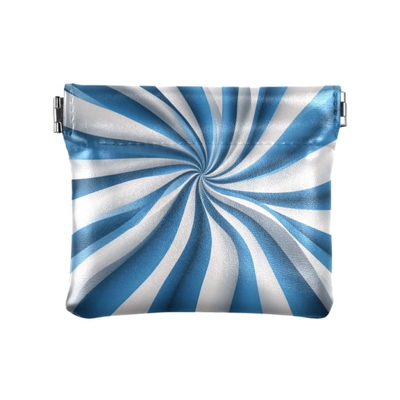 Leather Coin Wallet 4.33x3.74 Inch Portable Coin Wallet Coin Wallet Paper Wallet Card Wallet Storage Wallet Stylish and Sophisticated Super Beautiful Blue Stripes