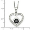 thumbnail image 5 of Auriga Fine Jewelry 925 Sterling Silver Black and White CZ Heart with Paw Print Necklace 18" for Women, 5 of 6