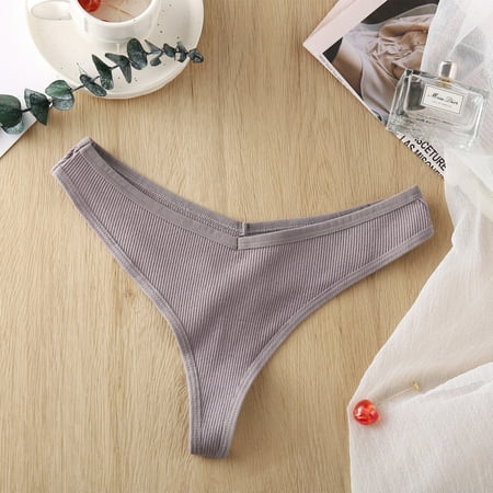 

Women s Cotton Lingerie Stretch Rib T-Back Thong Comfortable Sexy Bikini Briefs for Summer Jeans Tight Trousers XL Khaki