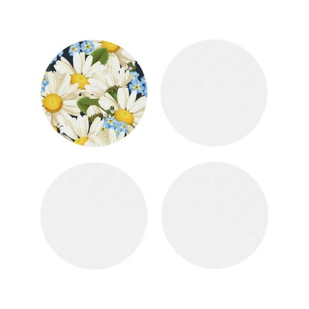 

Pofeuu Bees Collecting Nectar Print Coasters for Drinks 4Pack PU Leather Coasters Bar Drink Coasters for Tabletop Protection Furniture from Damage-Round Shape